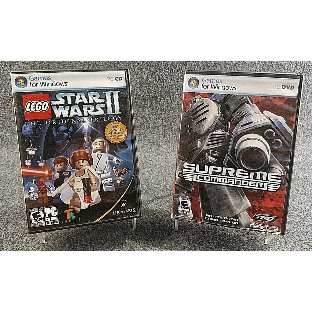 Lot Of 2 PC Games Supreme Commander & Lego Star Wars II with Original Boxes